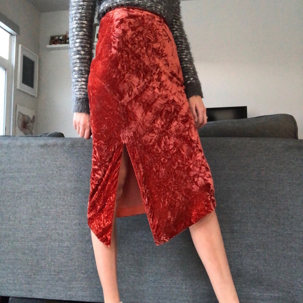 Anthropologie Velvet Skirt
